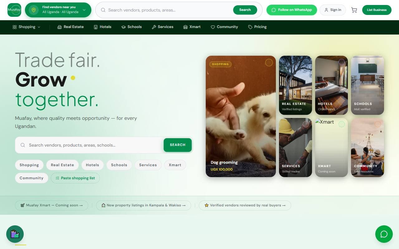 Muafay marketplace home page